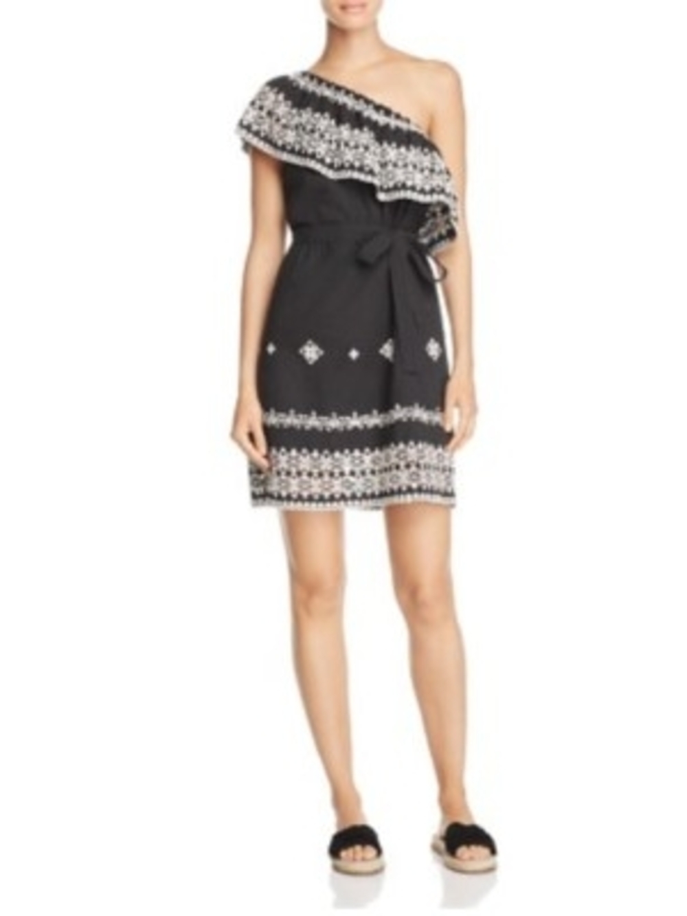 NWOT Beltaine Black Eyelet One-Shoulder Dress